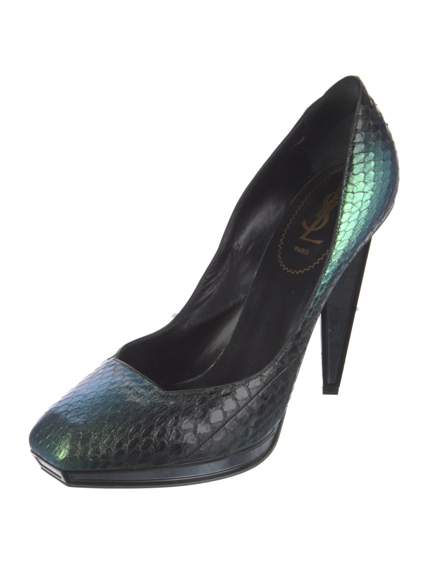 Saint Laurent Leather Animal Print Pumps